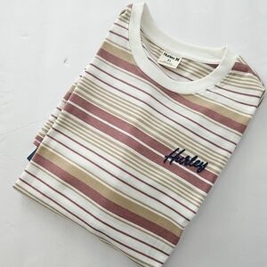 Men's Hurley Naturals Striped Crewneck T-Shirt - Phantom Rose - X-Large - NWT